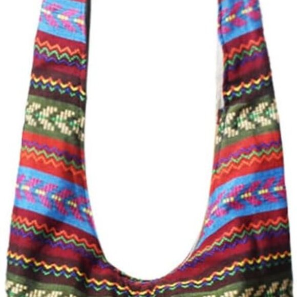 Women's Cotton Canvas Large Crossbody Hobo Bag with Zipper and Multiple Pockets - Picture 1 of 9